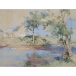 EDWARD ARTHUR WALTON RSA, PRSW, HRWS (SCOTTISH 1860-1922) THE BLUE RIVER Watercolour and gouache,