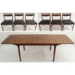 A MCINTOSH OF KIRKCALDY ROSEWOOD EXTENDING DINING TABLE with tapered legs, 74cm high x 236cm wide