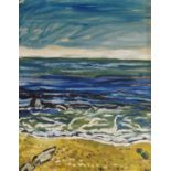 •JOHN RANDALL BRATBY RA (BRITISH 1928-1992) SAND, SEA AND SKY Oil on canvas, signed, 51cm x 41cm (20