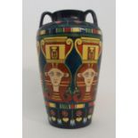 A FOLEY ART CHINA HARDIAN VASE designed by Frederick Rhead, with three lug handles above a