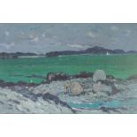 •JOHN MILLER RSA, PRSW (SCOTTISH 1893-1975) CLEARING AFTER RAIN NORTH END, IONA Oil on board,