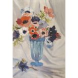 •VIOLET MCNEISH KAY RSW (SCOTTISH 1914-1971) APPLE BLOSSOM; ANEMONES Oil on board, signed, 25 x 20cm