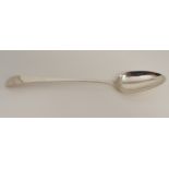 AN IRISH SILVER BASTING SPOON by Jerimiah D'Olier, Dublin 1788, the oval bowl with tapering stem,