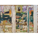 •JOHN RANDALL BRATBY RA (BRITISH 1928-1922) VIEW FROM A WINDOW Oil on board, 45 x 60cm (17 1/2 x