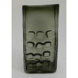 A GEOFFREY BAXTER FOR WHITEFRIARS TEXTURED GLASS 'NUTS AND BOLTS' SLAB VASE pattern no. 9668 (