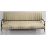 AN I B KOFOD-LARSEN FOR G-PLAN DANISH RANGE AFROMOSIA TEAK SOFA BED the three seater upholstered