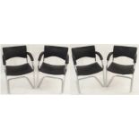 SERGE CHERMAYEFF (1900 - 1996) FOR PEL SET OF FOUR MODERNIST CHROME ARMCHAIRS CIRCA 1935 each with