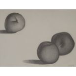 •JACK KNOX RSA, RSW, RGI (SCOTTISH 1936-2015) APPLES Conte crayon on paper, signed, 15 x 19.5cm (6 x