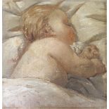 •ATTRIBUTED TO ARCHIBALD A MCGLASHAN RSA (SCOTTISH 1888-1980) SLEEPING BABY Oil on canvas laid on