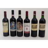 FOURTEEN BOTTLES OF RED WINE including Mondot, 2005, Chateau Cantemerle, 1999, Chateau Mouton