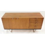A JOHN AND SYLVIA REID FOR STAG S RANGE MID-CENTURY TEAK SIDEBOARD with two cupboard doors and