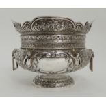 A LATE VICTORIAN SILVER PUNCH BOWL by Martin Hall & Company, (Richard Martin and Ebenezer Hall),