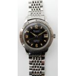 A GENTS BULOVA SNORKEL 666 AUTOMATIC DIVER'S WRISTWATCH with a black dial luminous Arabic and