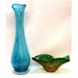 A large art glass vase and a Murano glass bowl Condition Report: