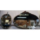 An oval barbola mirror and another of oval shape Condition Report: Available upon request