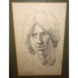PETER HOWSON Self-portrait, signed, pencil, dated, 1974, 34 x 21cm Condition Report: Available