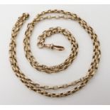 A 9ct guard chain, length 74cm, weight 14.3gms Condition Report: Available upon request