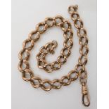 A 9ct rose gold fob chain length 21cm (af) weight 19gms Condition Report: Available upon request