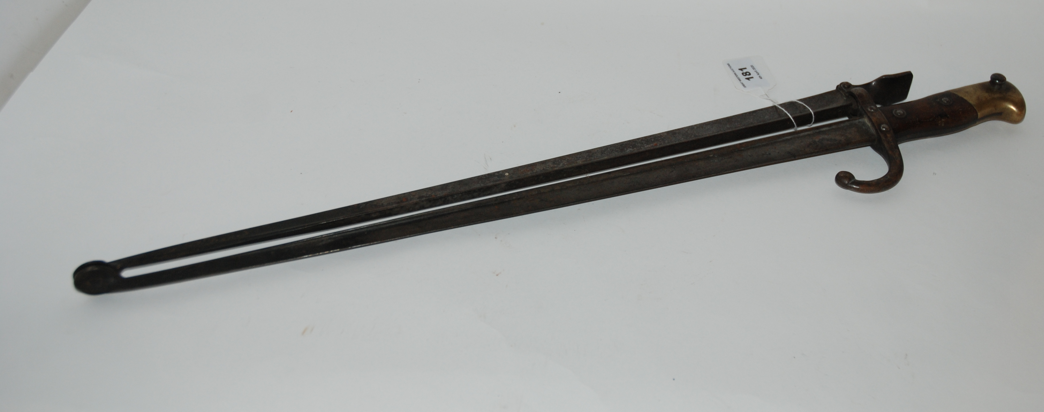 A vintage bayonet converted to fire tongs, 65cm overall Condition Report: Available upon request