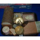 A tray lot including domed box, opera glasses etc Condition Report: Available upon request