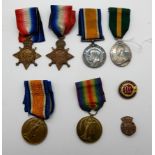 A lot comprising a WWI group of three to 1287 Pte. D McPherson, H.L.I., a Territorial medal to