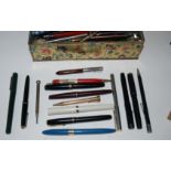 A collection of vintage pen and pencils including Waterman's, Sheaffer examples Condition Report: