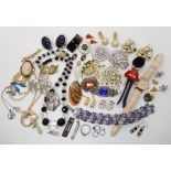 Several items of silver Mackintosh style jewellery and a collection of costume jewellery to