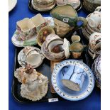 A lady Artist hand painted nursery cup and bowl, two Royal Doulton Auld Mac jugs, Royal Winton