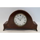 A inlaid mantle clock retailed by James Duncan Paisley Condition Report: Available upon request