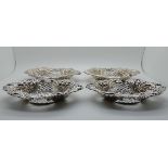 A set of four white metal bon bon dishes Condition Report: Available upon request