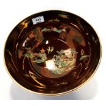 A Carlton Ware rouge royale bowl decorated with chinoiserie scenes Condition Report: Available