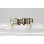 *WITHDRAWN* An 18ct gold diamond cluster ring set with estimated approx 1ct combined of princess
