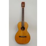 A rare N.B. Curtiss parlour guitar with period guitar case, professionally restored and set up