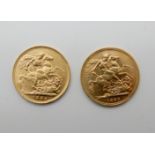 Two gold full sovereigns, 1887 and 1894 Condition Report: Available upon request