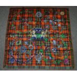 A Hermes silk Scottish theme scarf, 85 x 85cm in original box Condition Report: Available upon