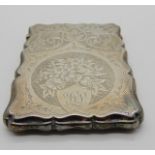 A silver card case, Birmingham 1896, 9.8cm x 7cm Condition Report:
