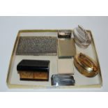 A stamped 800 cigarette case, table lighters etc Condition Report: Available upon request