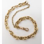 An 18ct gold marine chain bracelet with a 9ct gold clasp (af) length 22cm, weight 20.3gms