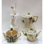 A Limited Edition Coalport figure of Dame Margot Fonteyn, no 3726/5000, two Burleighware Golden Days