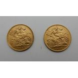 Two gold half sovereigns, 1909 and 1913 Condition Report: Available upon request