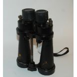 A pair of Barr & Stroud military binoculars in leather case, and a pair of modern binoculars (2)