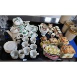 A Denby stoneware coffee set decorated with Lapwings, a Spode Christmas Tree part teaset and