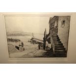 JACKSON SIMPSON Kelp gathering, signed, etching, 15 x 20cm and three other etchings (4) Condition