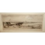 ROBERT KENT THOMSON John Street, Glasgow, etching, 14 x 11cm and Glasgow Bridge, etching, 30 x