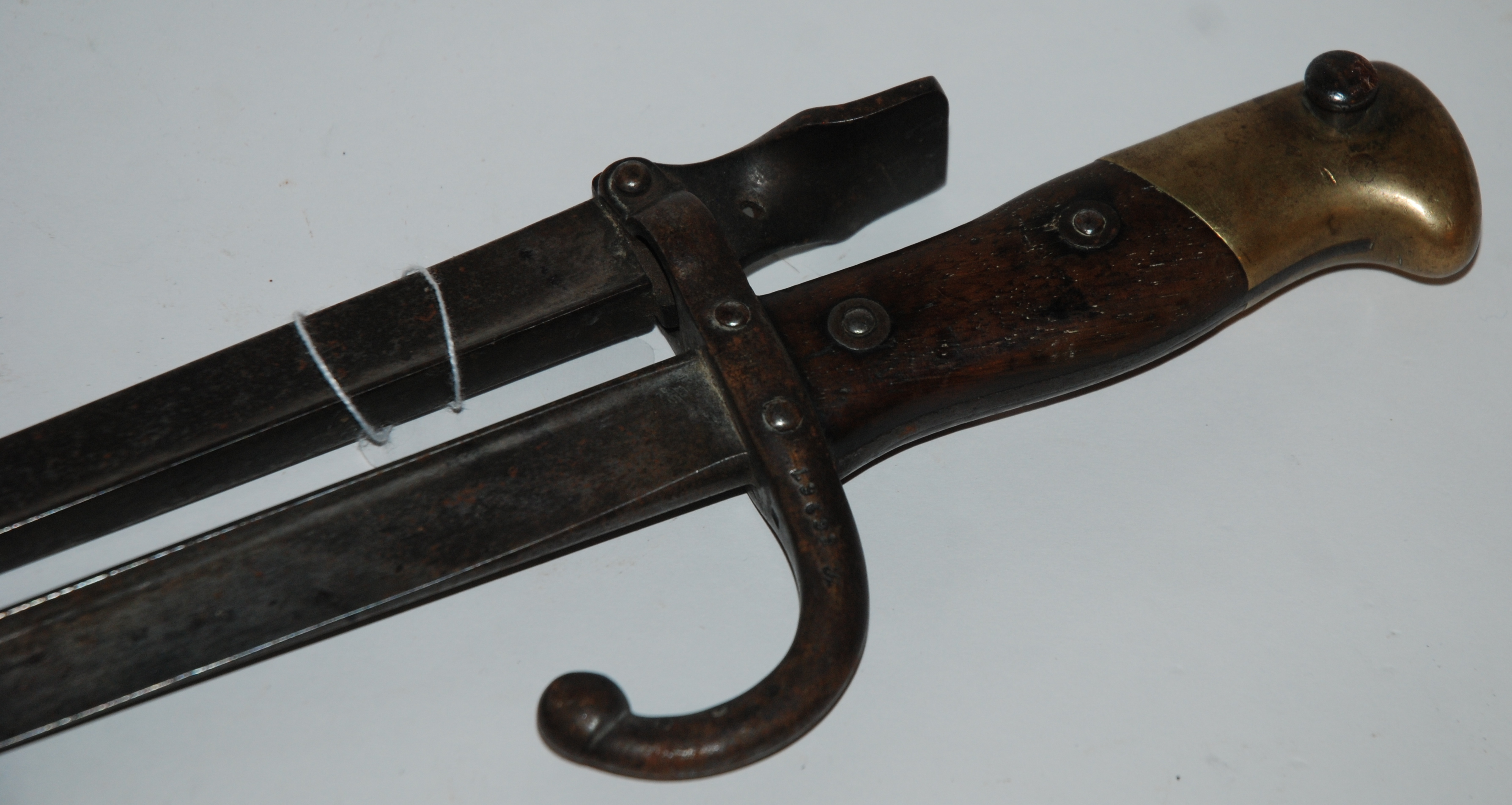 A vintage bayonet converted to fire tongs, 65cm overall Condition Report: Available upon request - Image 3 of 3