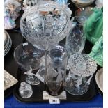 A Caithness Romeo and Juliette vase, other Caithness, crystal basket etc Condition Report: Available
