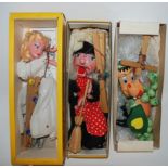 Seven various Pelham Puppets including Skeleton, Fairy, Mr Policeman, Baby Dragon, all in original