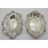 A lot comprising two silver bon bon dishes, Sheffield 1913 and 1902 (2), 336gms Condition Report: