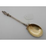 A silver apostle serving spoon, Sheffield 1894, 23cm long, 110gms Condition Report: Available upon
