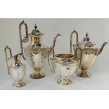 A four piece silver plated tea service Condition Report: Available upon request